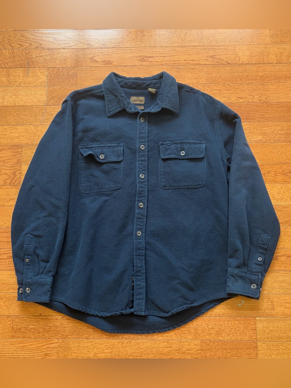Marino Bay Chamois Heavyweight Button Up Shirt Navy